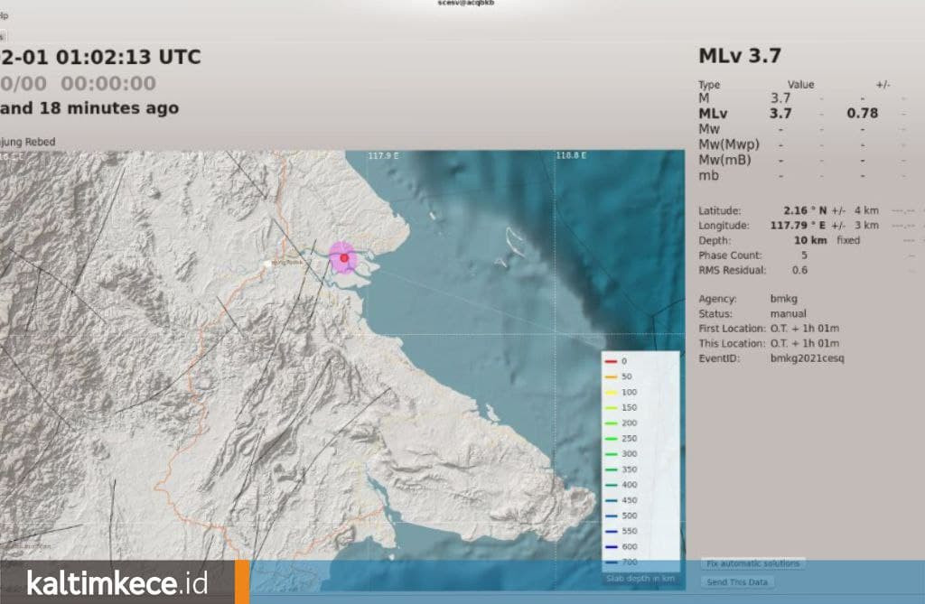 Gempa Bumi Kedua di Berau Dalam Tiga Hari, BMKG Pastikan Tak Berpotensi Tsunami